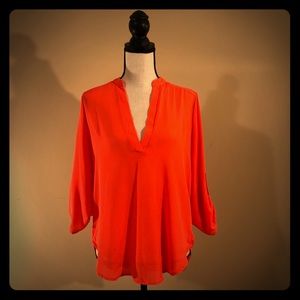 LUSH | Orange Chiffon Women’s Blouse | Size Small
